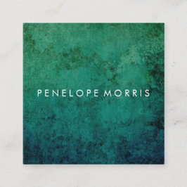 Blue Green Abstrakt Beauty Stylist   Quadratische Visitenkarte