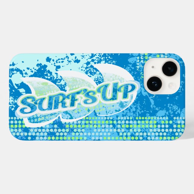 Blue Green abstrakt surf's up iPhone Case (Rückseite (Horizontal))