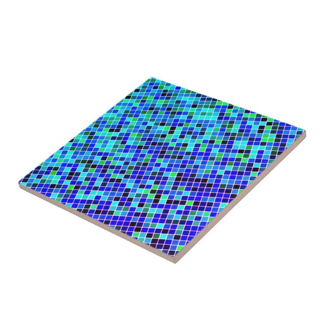 Blue Green and Black Mosaic Squares - Schöne, schö Fliese (Seite)