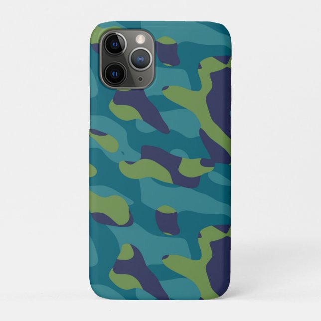 Blue Green and Teal Camo Abstract Case-Mate iPhone Hülle (Rückseite)