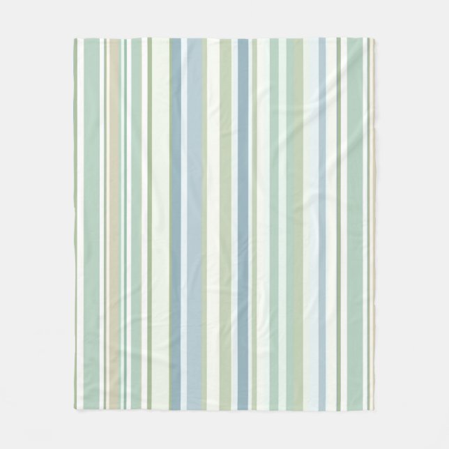 Blue Green and white stripes Fleecedecke (Vorderseite)