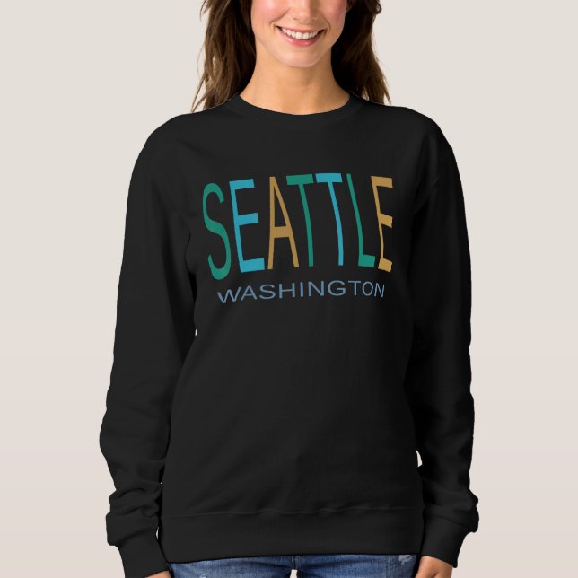 Blue Green and Yellow Seattle Sweatshirt (Vorderseite)