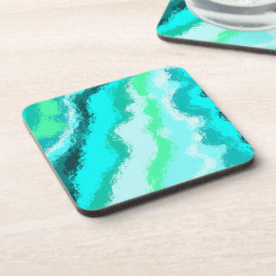 Blue Green Aqua Painterly Scumbled Style Getränkeuntersetzer
