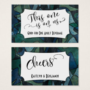 Blue, green Aquamarin Abstrakt Art Drink Ticket