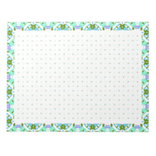 Blue Green Back to School Dot Grid BuJo Planner Notizblock
