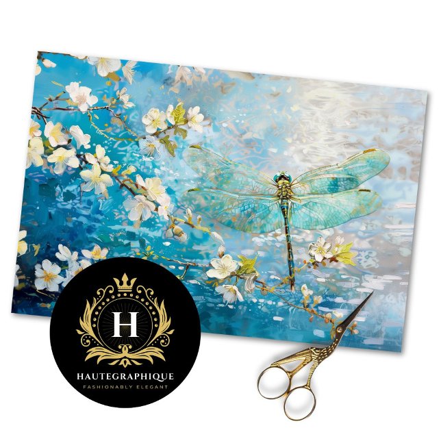 Blue Green Beach Dragonfly Vintag Decoupage Seidenpapier (Von Creator hochgeladen)
