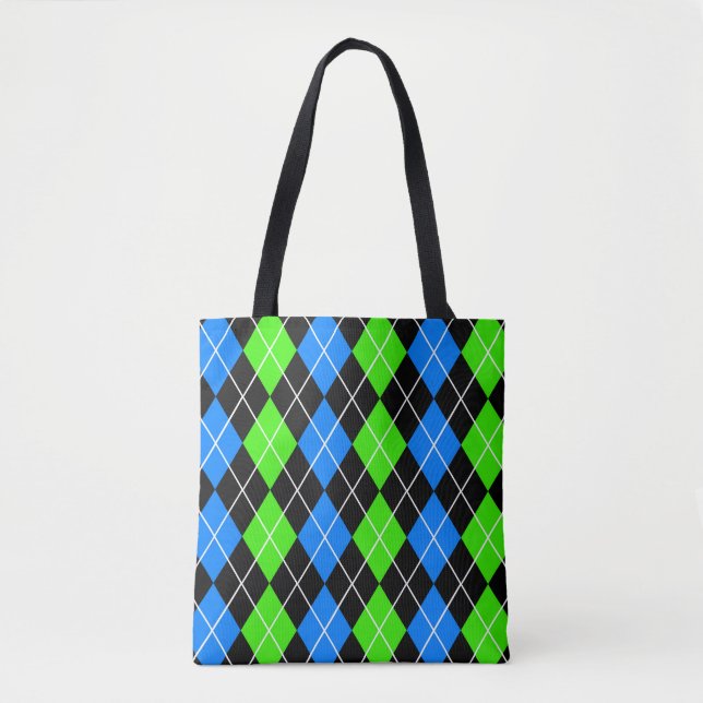 Blue Green Black Raute Diamond Design (Vorderseite)