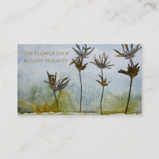 Blue Green Blume Business Card Visitenkarte