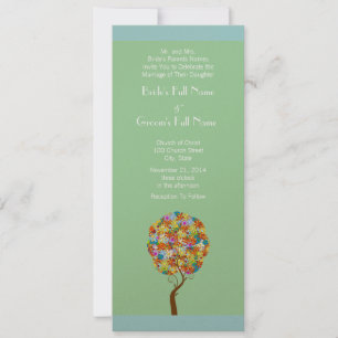 Blue Green Blume Liebe Tree Einladung Hochzeit