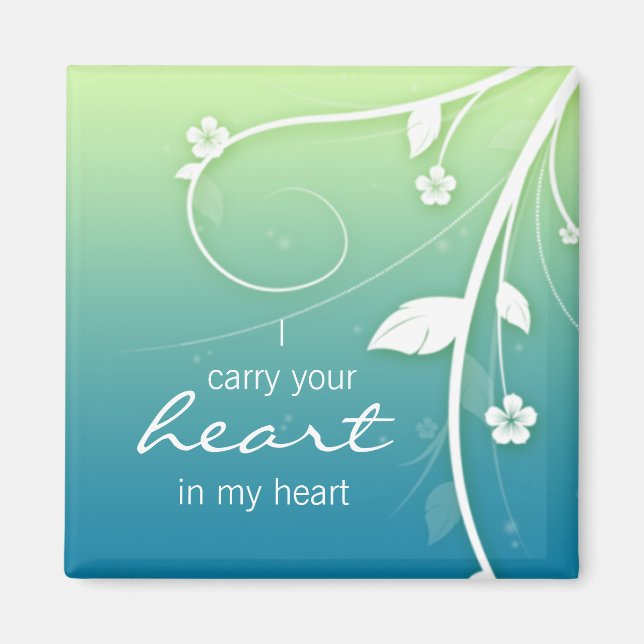 Blue Green Blume Wirbel Kühlschrankmagnet Magnet (Vorne)