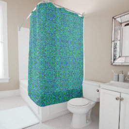 Blue Green Boho Style Duschvorhang