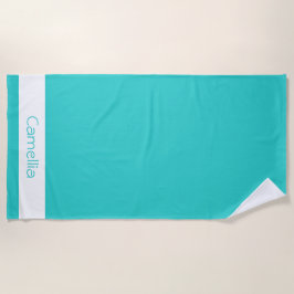 Blue Green Bridesmaids Names Calligraphy Elegant Strandtuch