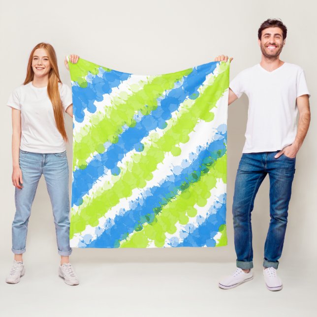 Blue & Green Bright Spritzer Fleecedecke (Beispiel)