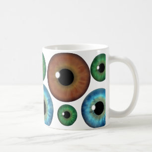 Blue Green Brown Eyeballs Coole benutzerdefinierte Kaffeetasse