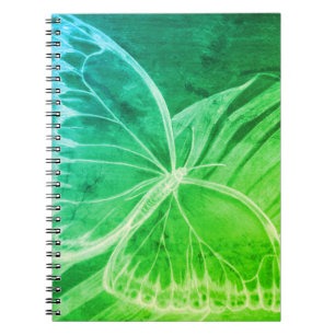 Blue Green Butterfly Notebook Notizblock