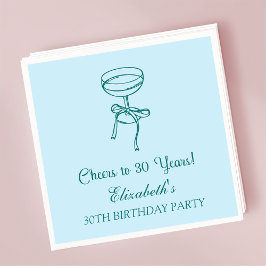 Blue & Green Cheers bis 30 Jahre Geburtstag Napkin Serviette