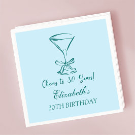 Blue & Green Cheers bis 30 Jahre Geburtstag Napkin Serviette