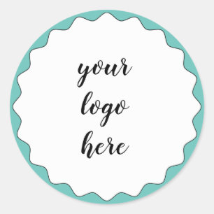 Blue Green Circle Rings Border Custom Logo Runder Aufkleber