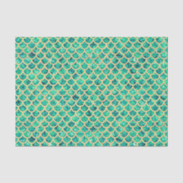 Blue Green Crushed Glass Mermaid Scales Decoupage Seidenpapier