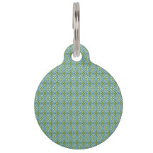 Blue & Green Diamond Gemustert Pet Tag