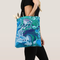 Blue Green Digital Marble Fluid Art