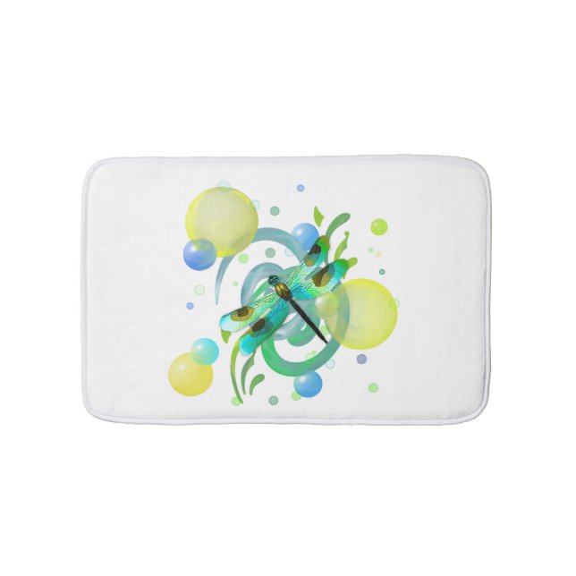 Blue Green Dragonfly Bath Mat Badematte (Vorderseite)