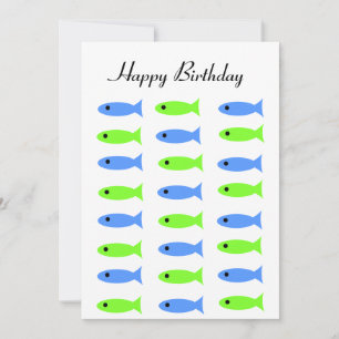 Blue Green Fish Design Geburtstagkarte