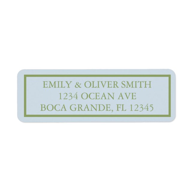 Blue Green Floral Watercolor Wedding  (Vorne)