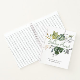 Blue & Green Floral Wedding Planner Notebook Notizbuch