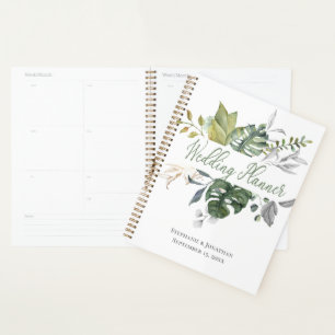 Blue & Green Floral Wedding Planner Notebook Planer