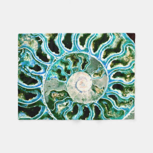 Blue Green Fossil Geode Fleecedecke