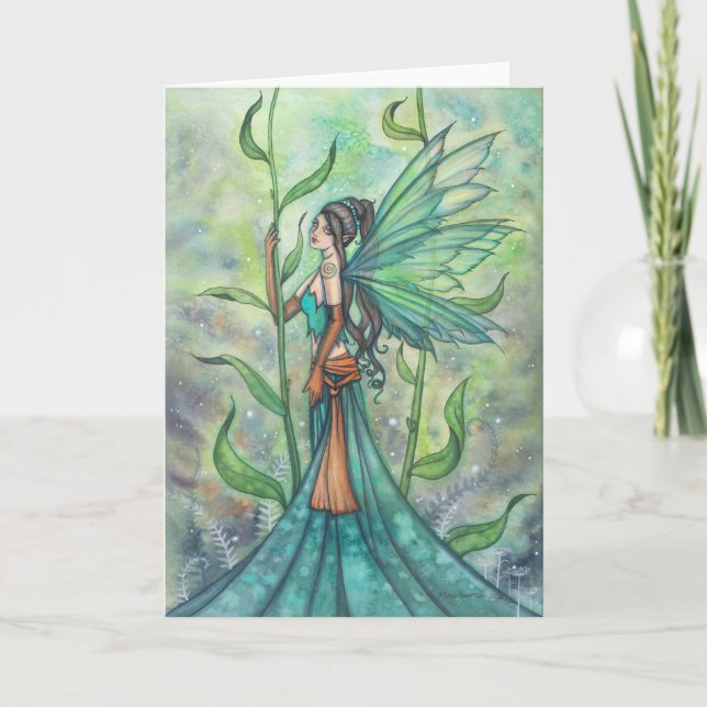 Blue Green Garden Fairy Art von Molly Harrison Karte (Vorderseite)