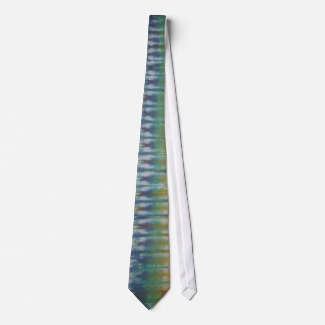 Blue Green Gefärbte Krawatte Necktie (Vorderseite)