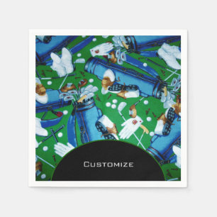 Blue & Green Golfing Serviette