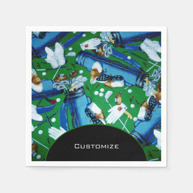 Blue & Green Golfing Serviette (Vorderseite)