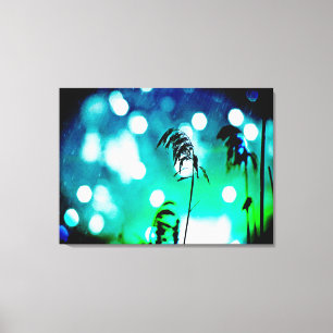 Blue & Green Grass Drama Sparkle Wrapped Canvas Leinwanddruck