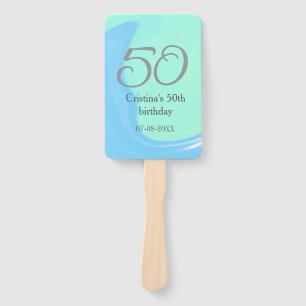Blue Green Grey 50. Geburtstag hinzufügen Namensda Fächer