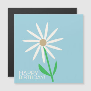 Blue Green Happy Birthday wünscht mit Daisy Magnetkarte