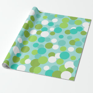 Blue Green Holiday Dots Wrapping Paper Geschenkpapier