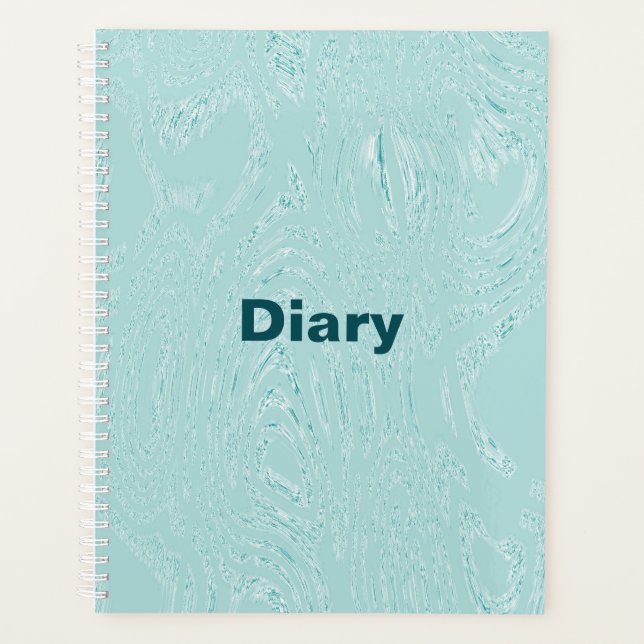 Blue Green Ice Diary Spiral Notebook Planer (Vorderseite)