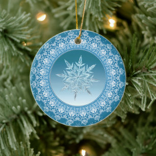 Blue Green Ice Keramik Ornament