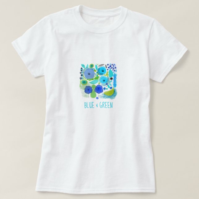 Blue & Green Illustration T - Shirt Collection (Design vorne)