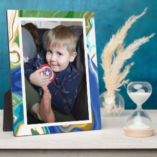 Blue Green Imitats Marble Foto Fotoplatte