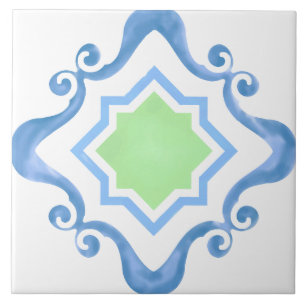 Blue & Green Keramik Tile Fliese
