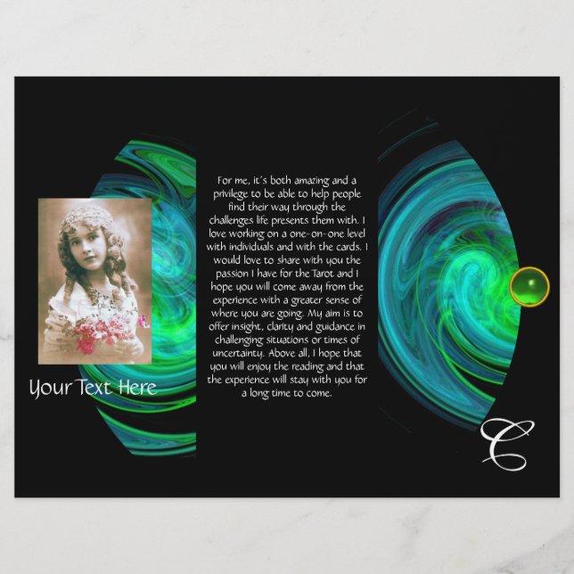 BLUE GREEN LIGHT VORTEX MONOGRAM TRI Falte (Vorderseite)