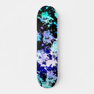 Blue Green Lila Paint Splash Abstrakt Skateboard