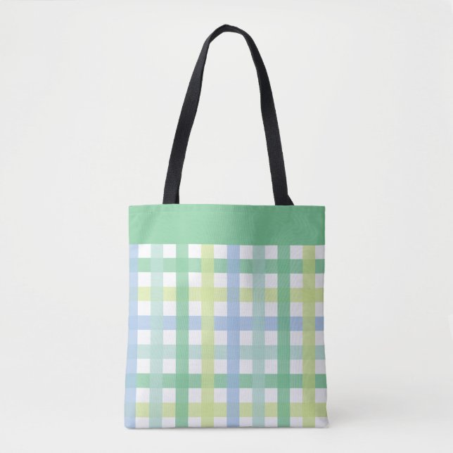 Blue Green Limon Pastel Modern Gingham Pattern (Vorderseite)