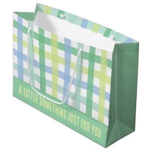 Blue Green Limon Pastel Modern Gingham Pattern Große Geschenktüte