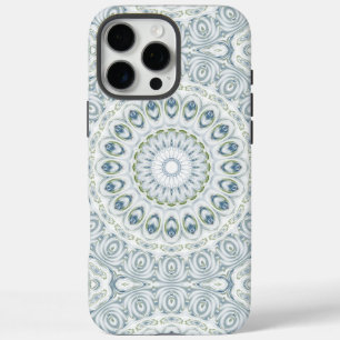 Blue & Green Mandala Kaleidoscope Medallion Blume iPhone 16 Pro Max Hülle