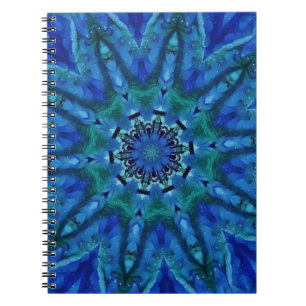 Blue Green Mandala Notebook Notizblock